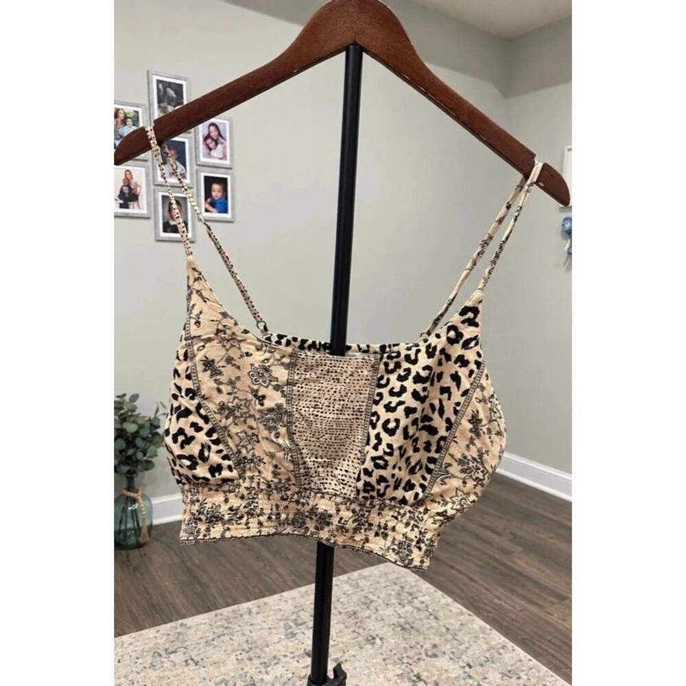 Goa Beachwear by Japna Animal Print Crop Top Bralette Size L